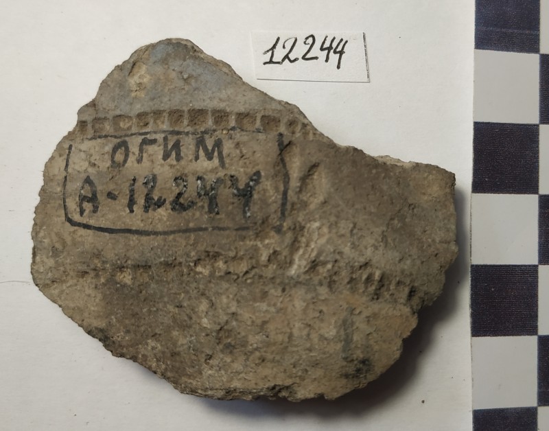 Фрагмент стінки ліпної сіроглиняної посудини