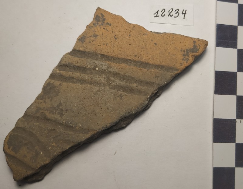 Фрагмент стінки ліпної сіроглиняної посудини