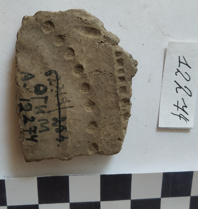 Фрагмент стінки ліпної сіроглиняної посудини