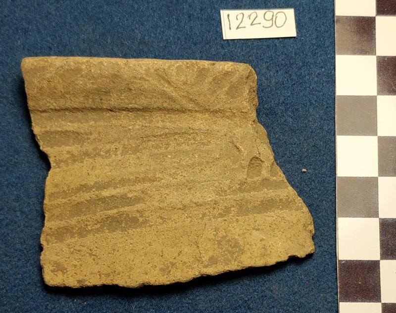 Фрагмент стінки ліпної сіроглиняної посудини з лощеною поверхнею