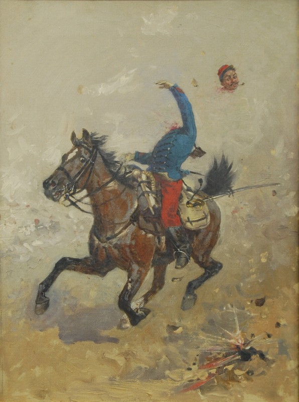 Кавалерист із відірваною снарядом головою