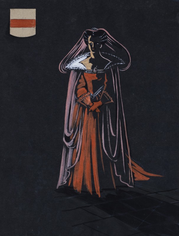 Ескіз костюма Марії Стюарт до вистави "Марія Стюарт" за трагедією Ф.Шиллера.