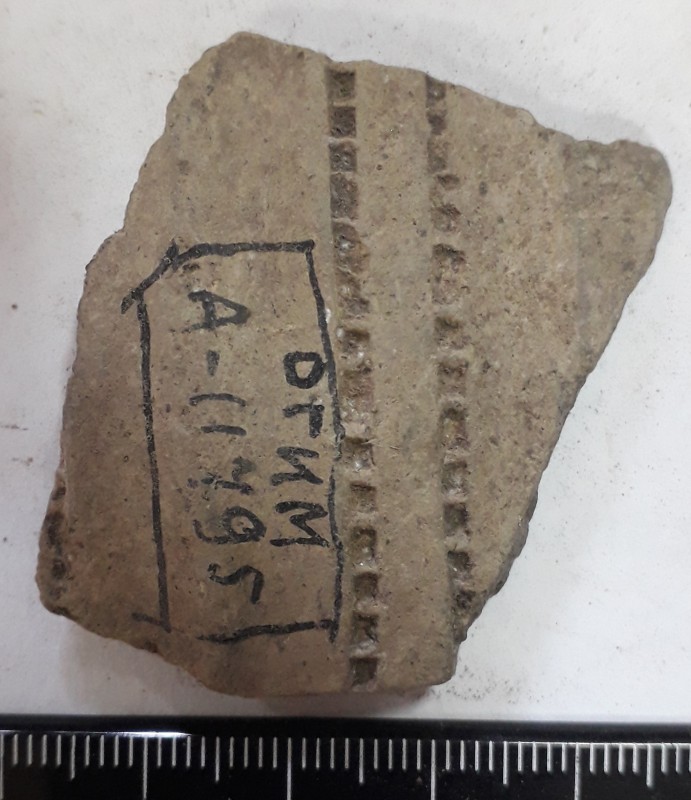 Фрагмент стінки ліпної сіроглиняної посудини