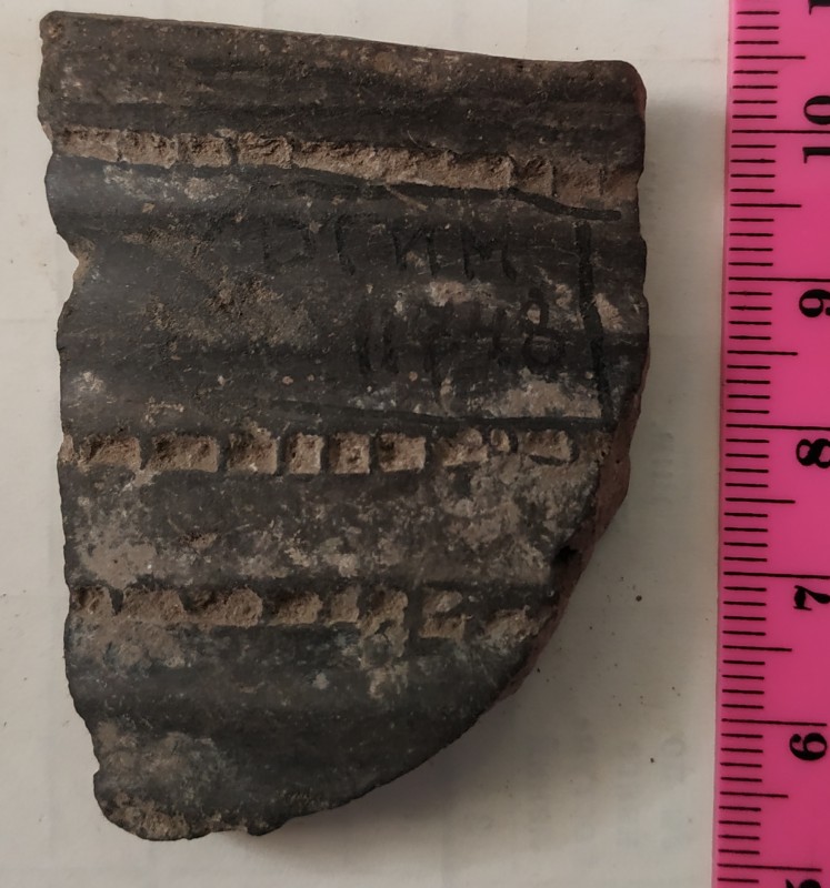 Фрагмент вінця ліпної сіроглиняної посудини.