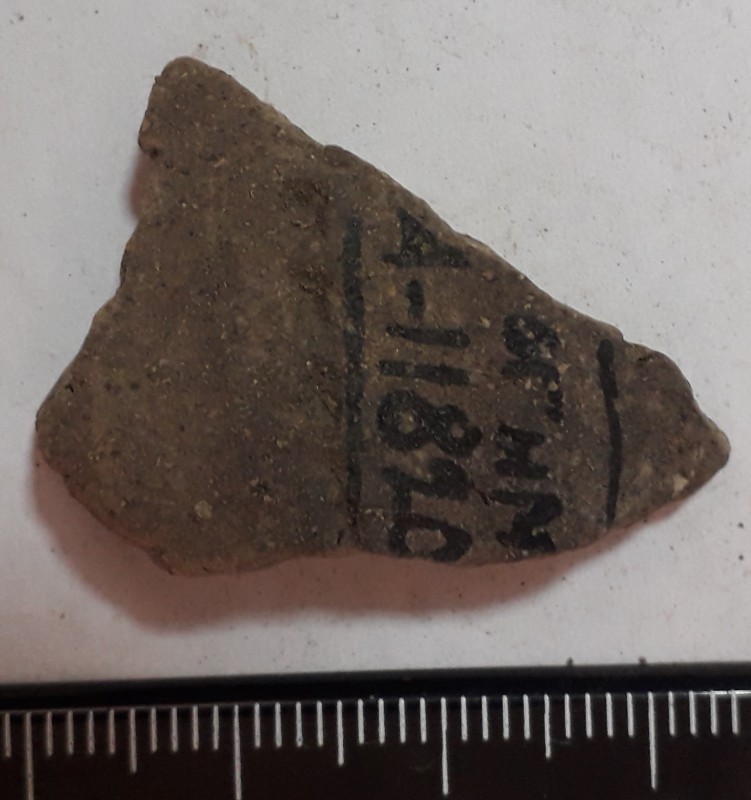 Фрагмент стінки ліпної сіроглиняної посудини