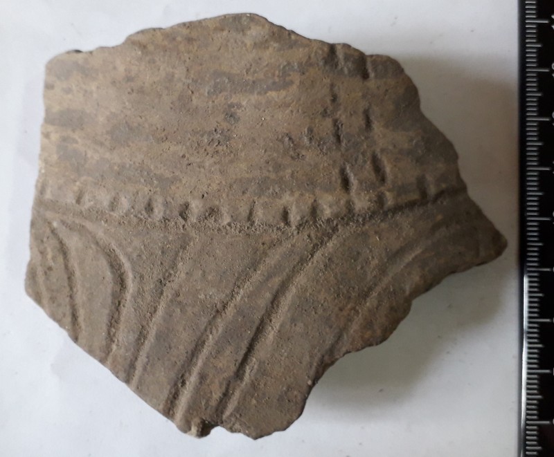 Фрагмент стінки жовтоглиняної ліпної посудини