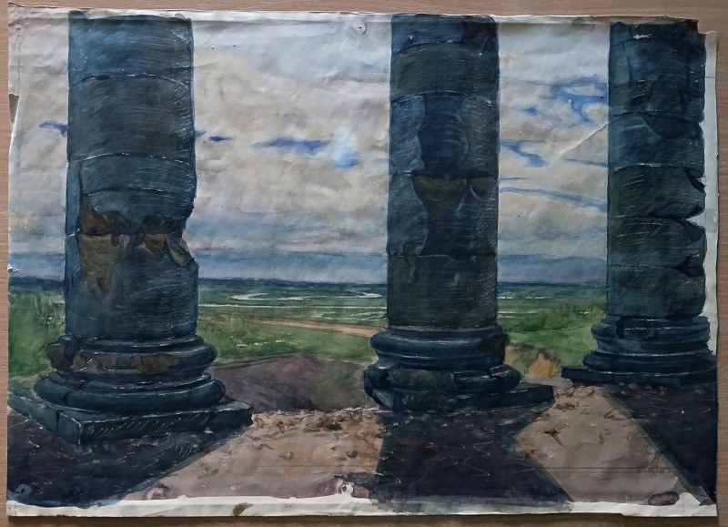 Картина "Колони палацу К.Г. Розумовського в Батурині"