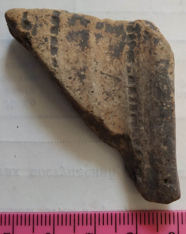 Фрагмент стінки ліпної жовтоглиняної посудини