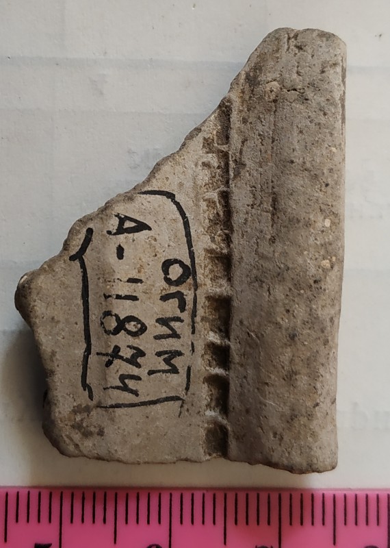 Фрагмент вінця ліпної жовтоглиняної посудини.