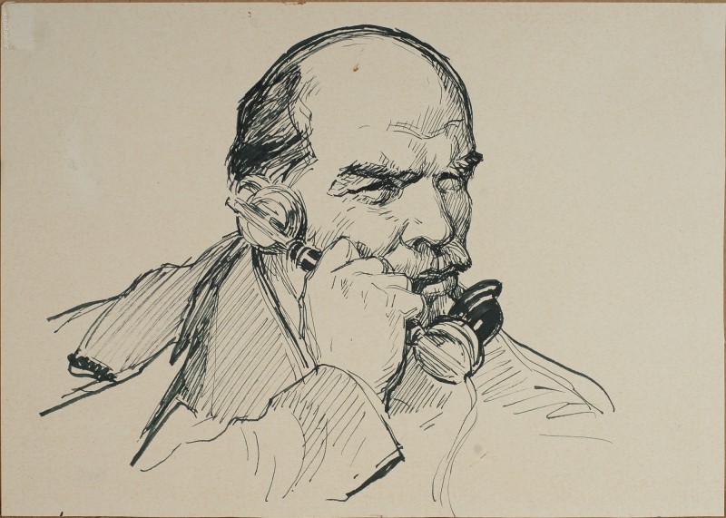 В. І. Ленін біля телефону