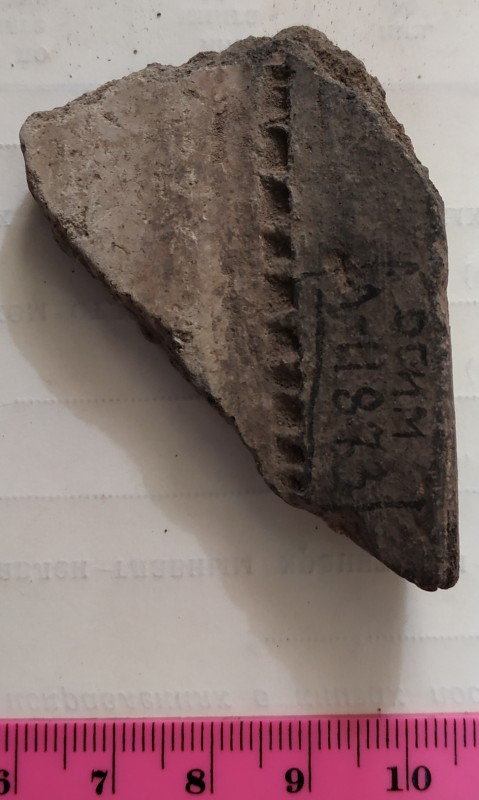 Фрагмент вінця ліпної сіроглиняної посудини