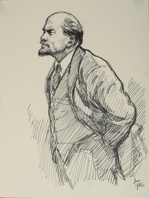 Ленін, що стоїть. Начерк