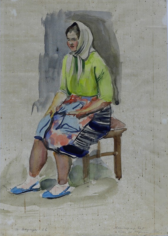 Жінка на стільці. Етюд до картини "Свої"