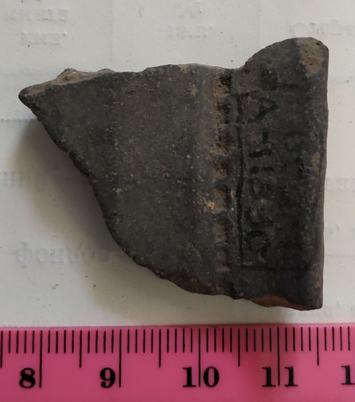 Фрагмент вінця ліпної сіроглиняної посудини.