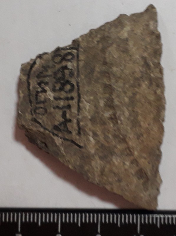 Фрагмент стінки ліпної сіроглиняної посудини.