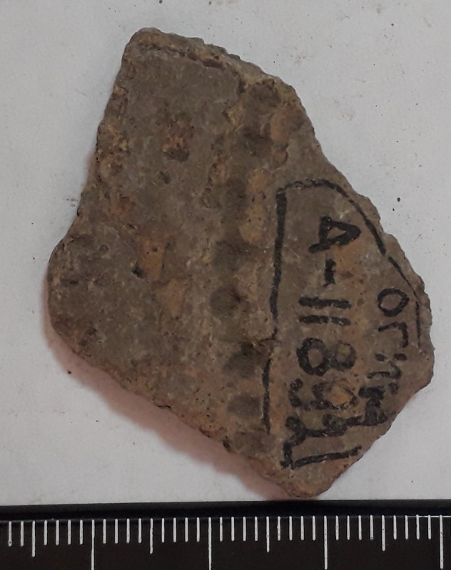 Фрагмент стінки ліпної сіроглиняної посудини.