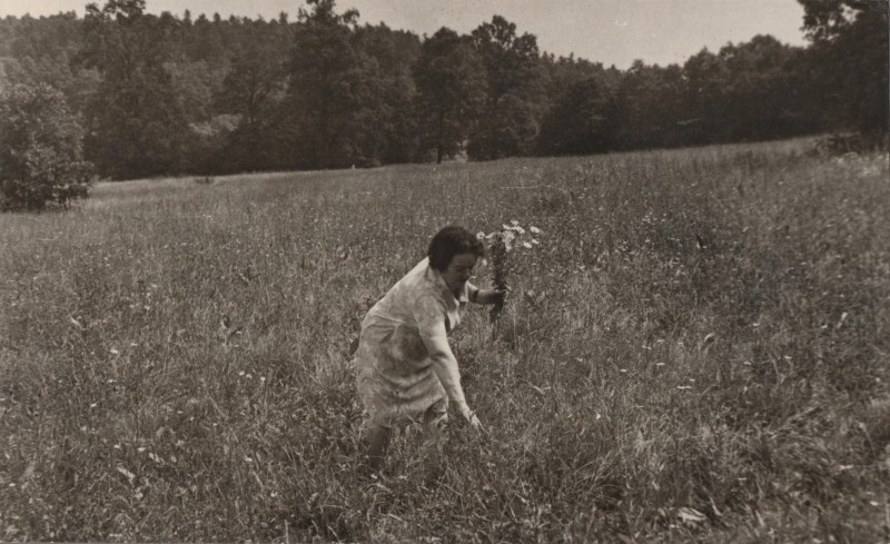 Фотографія. Софія Івасюк на галявині із квітами. М. Трускавець. Червень 1977 року.