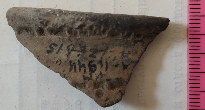 Фрагмент вінця ліпної сіроглиняної посудини.