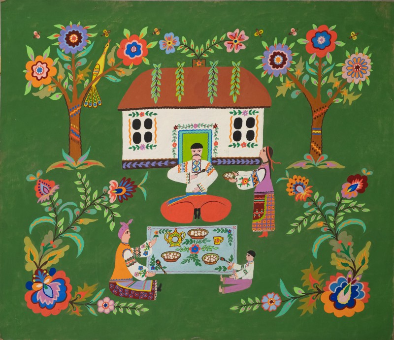 «Сім’я вечеряє біля  хати»