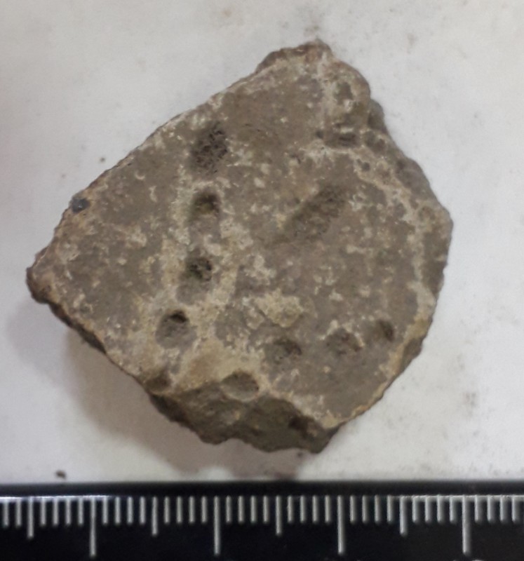 Фрагмент стінки ліпної сіроглиняної посудини.