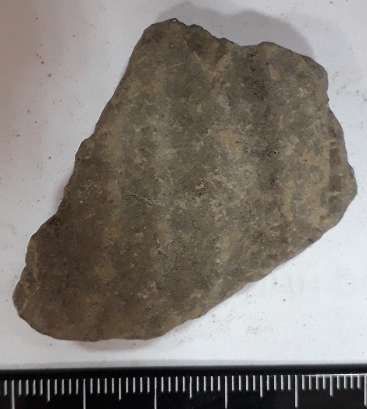 Фрагмент стінки ліпної сіроглиняної посудини.