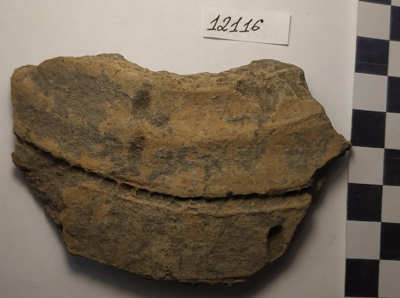 Фрагмент стінки ліпної жовтоглиняної посудини