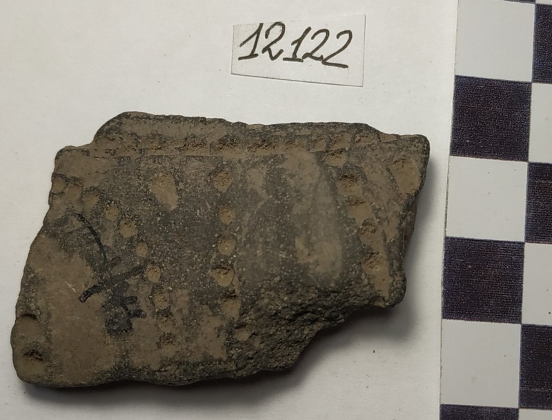 Фрагмент стінки ліпної сіроглиняної посудини