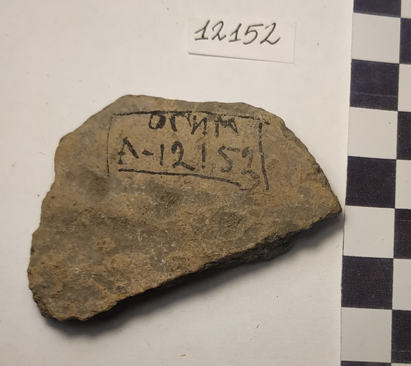 Фрагмент стінки ліпної сіроглиняної посудини