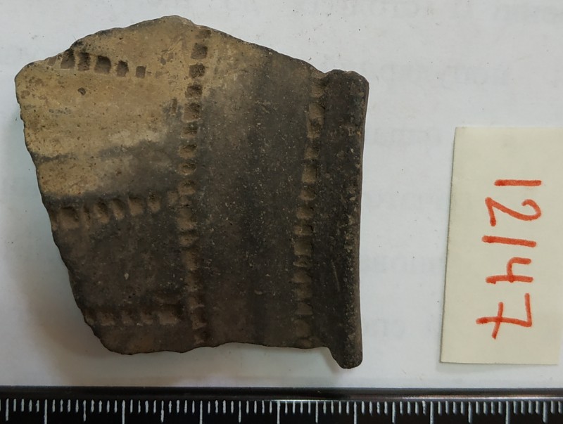 Фрагмент вінця ліпної сіроглиняної посудини.