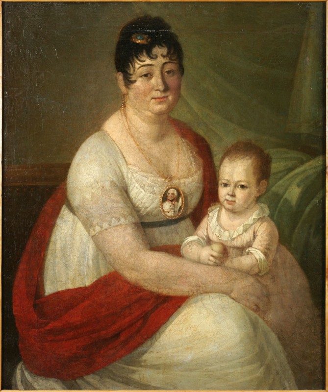 Портрет Юстини Василівни Волкової з донькою Ольгою.