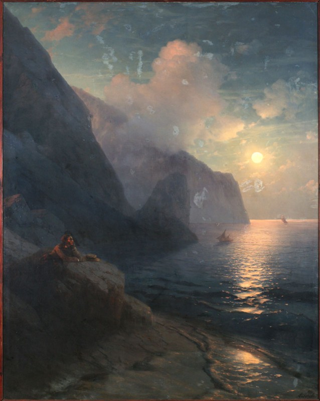 Пушкін в Криму біля Гурзуфських скель