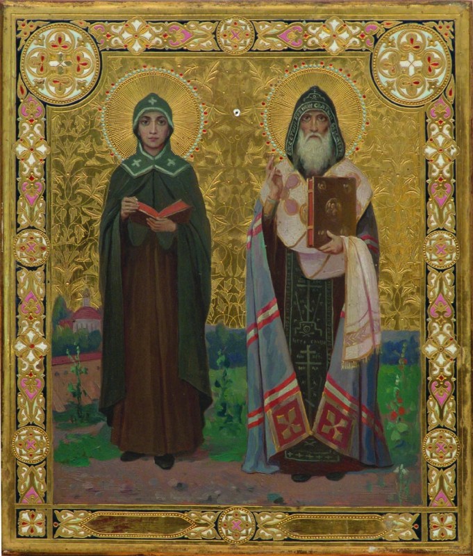 Ікона "Святі Ксенія Міласька  і Арсеній Тверський" (?)