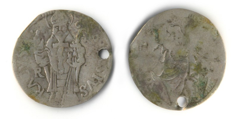 Монета – гросетто (з одним отвором). XVII ст. (1626-1698 рр.) Дубровник, м. Рагуза, Далмація. Монетний двір м. Рагуза.