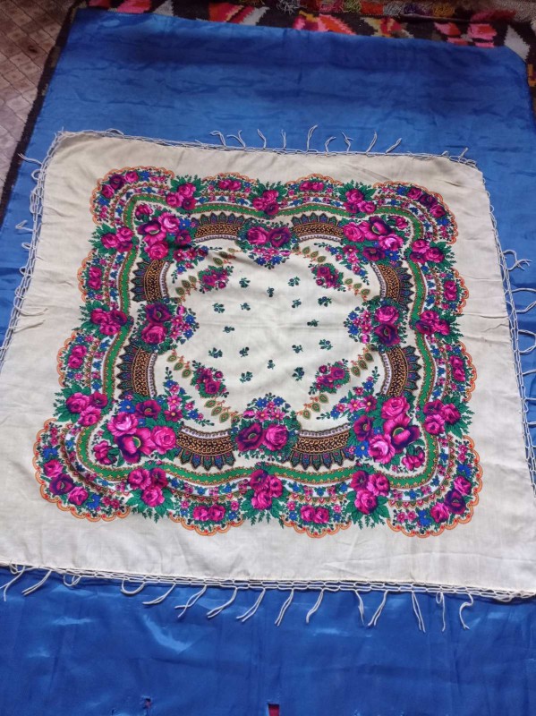 Хустка українська біла з тороками