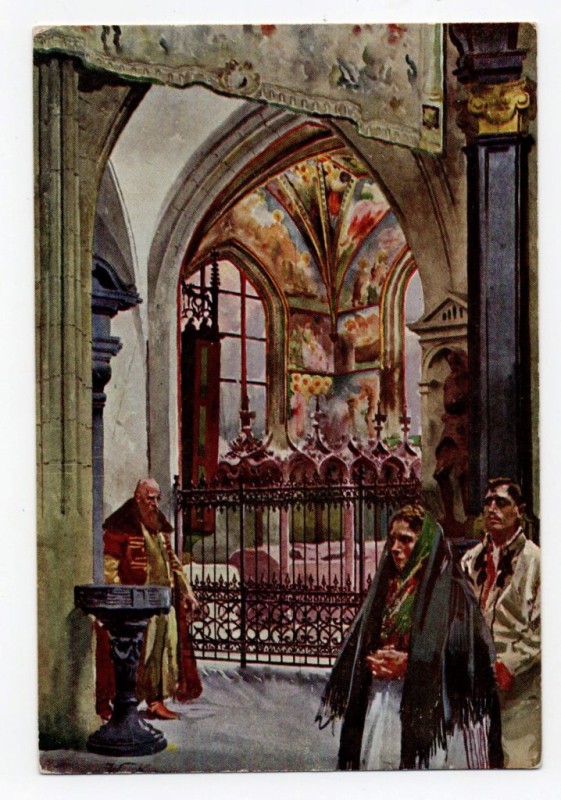 Поштівка двобічна кольорова, номерна (Wawel Ser. 83. Nro 6.).