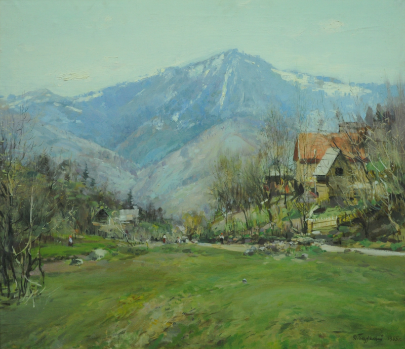 Весна. Вид на гору Менчул