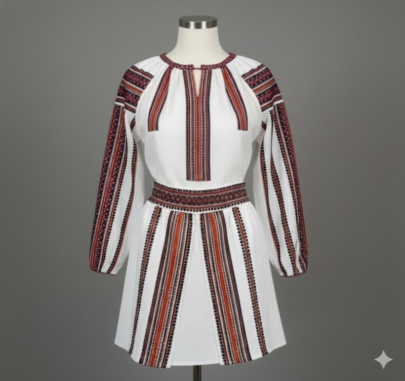 Костюм жіночий вишитий з двох елементів (сорочка і спідниця).