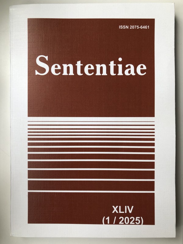 Журнал науковий “Sententiae” XLIV (1/2025)