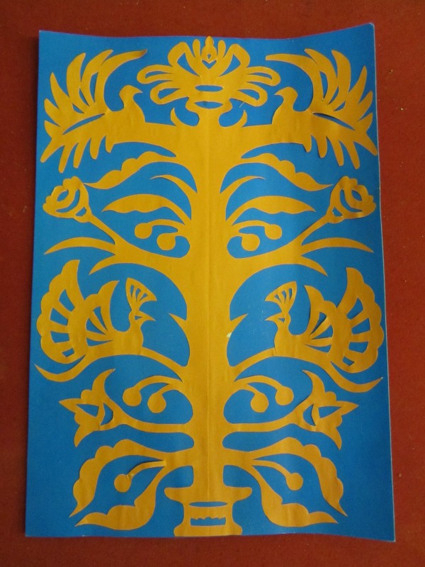 Витинанка «Дерево життя з птахами» Вертикальна