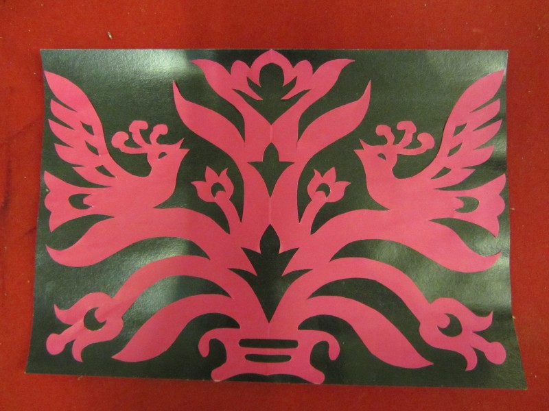 Витинанка «Дерево життя з птахами» Горизонтальна