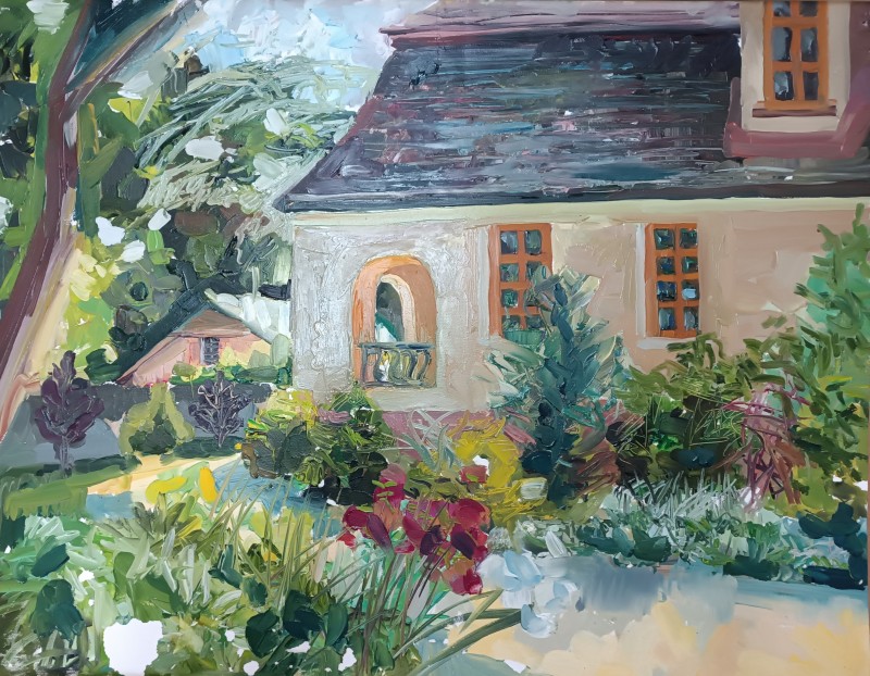 "Фасад ЗМЛ: вид на терасу з арками"