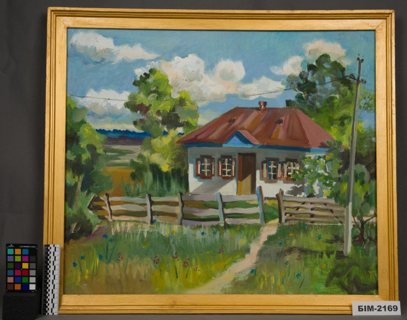 Картина Маріни Репнової "Сільська хата. Село Чернече"
