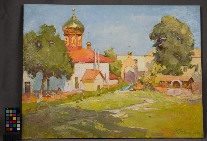 Картина Людмили Коваль "У дворі чоловічого монастиря"