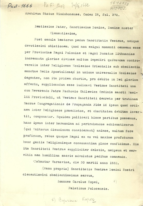 Archivum Status Vindobonense. Codex 18, fol. 372.