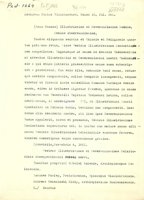 Archivum Status Vindobonense. Codex 18, fol. 385