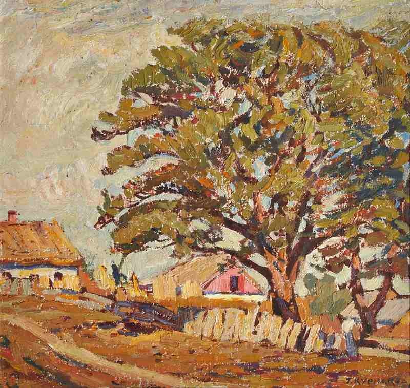 Пейзаж з великим деревом