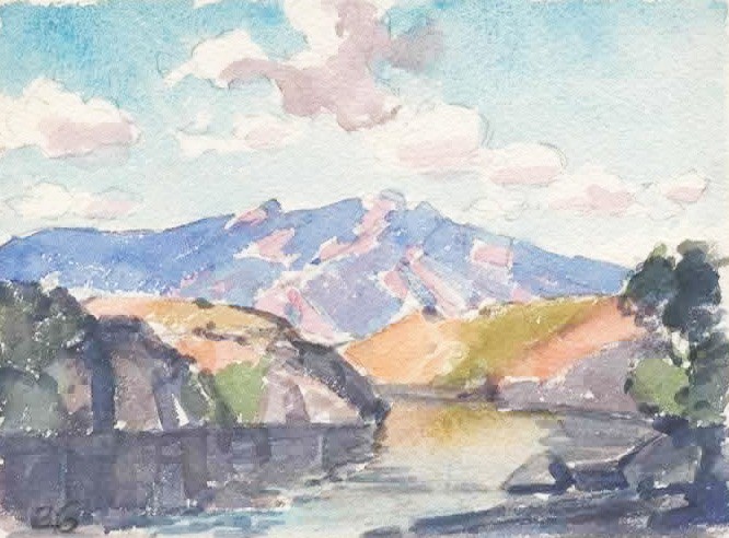 Річка Тракі.  Ескіз до картини