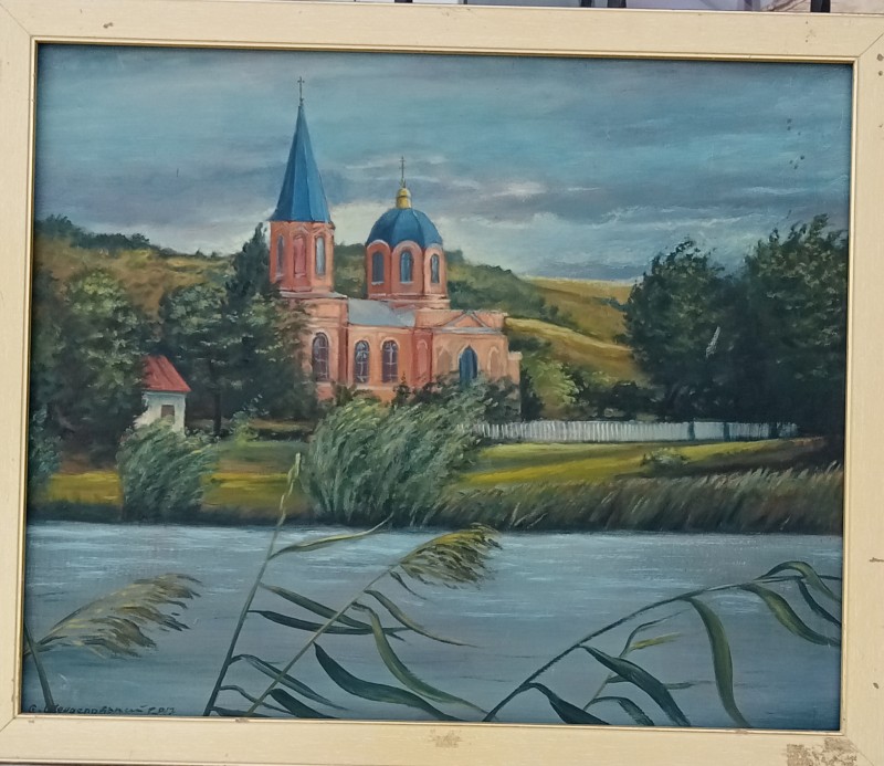 Картина Сергія Шендеровського "Церква в селі Пасицели Казанської Божої матері"