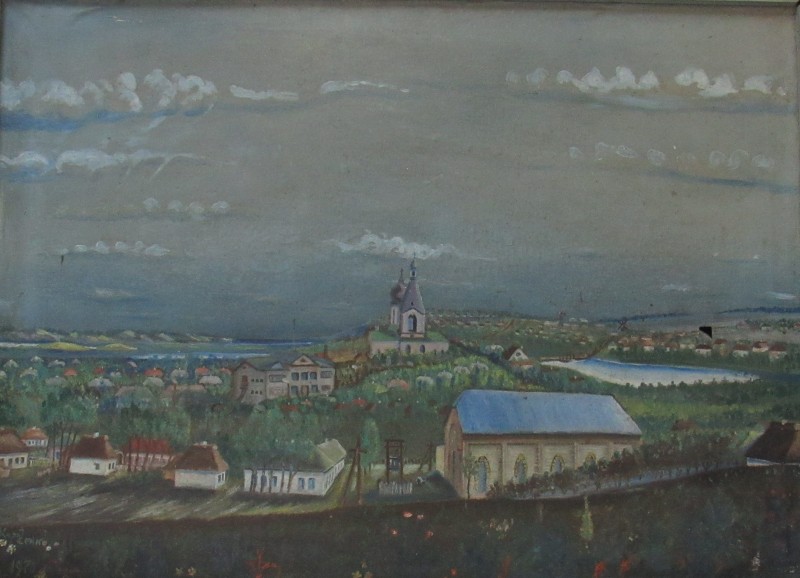 Картина, зображено краєвид села Медведівки