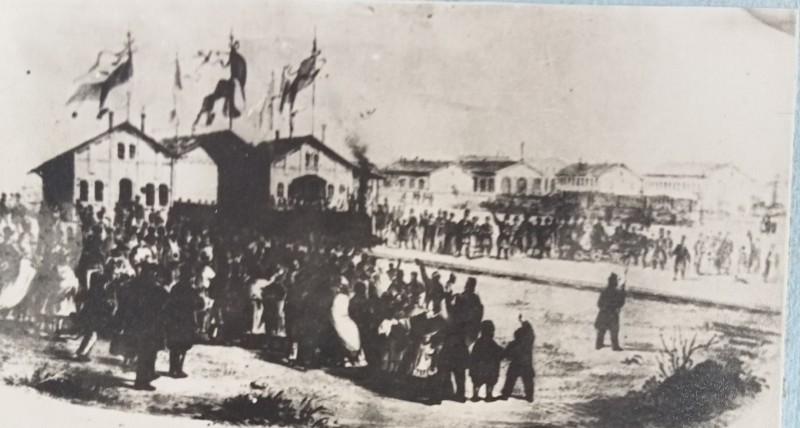 Фотокопія гравюри "відкриття Балтсько-Одеської залізниці". Листопад 1865 рік.